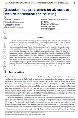 Gaussian map predictions for 3D surface feature localisation and
  counting