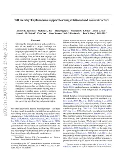 Tell me why! Explanations support learning relational and causal
  structure