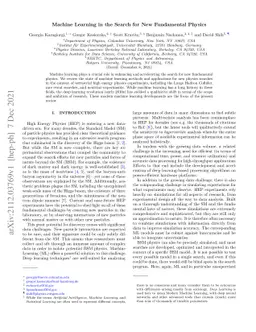 Machine Learning in the Search for New Fundamental Physics