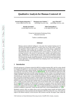 Qualitative Analysis for Human Centered AI