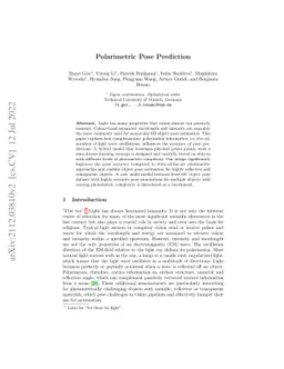 Polarimetric Pose Prediction