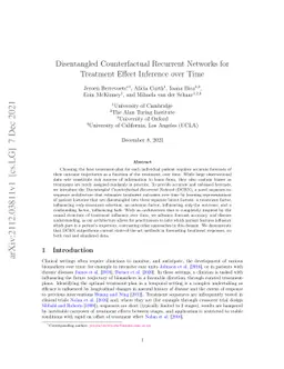 Disentangled Counterfactual Recurrent Networks for Treatment Effect
  Inference over Time