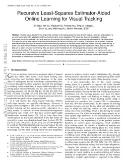 Recursive Least-Squares Estimator-Aided Online Learning for Visual
  Tracking