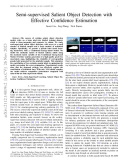 Semi-supervised Salient Object Detection with Effective Confidence
  Estimation