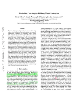 Embodied Learning for Lifelong Visual Perception