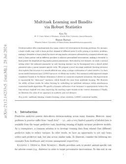 Multitask Learning and Bandits via Robust Statistics
