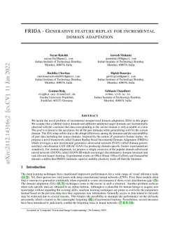 FRIDA -- Generative Feature Replay for Incremental Domain Adaptation