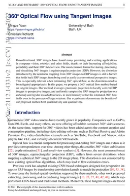 360° Optical Flow using Tangent Images