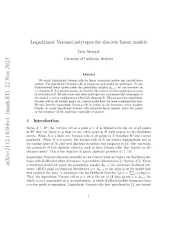 Logarithmic Voronoi polytopes for discrete linear models