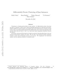 Differentially-Private Clustering of Easy Instances