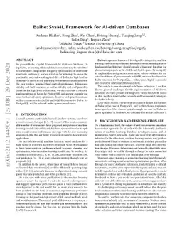 Baihe: SysML Framework for AI-driven Databases