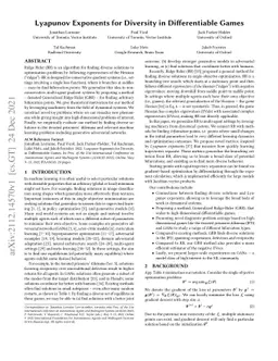 Lyapunov Exponents for Diversity in Differentiable Games
