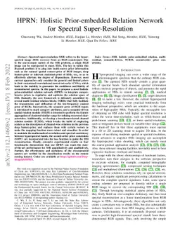 HPRN: Holistic Prior-embedded Relation Network for Spectral
  Super-Resolution