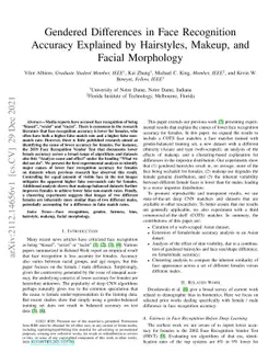 Gendered Differences in Face Recognition Accuracy Explained by
  Hairstyles, Makeup, and Facial Morphology