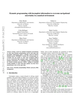 Dynamic programming with incomplete information to overcome navigational
  uncertainty in a nautical environment