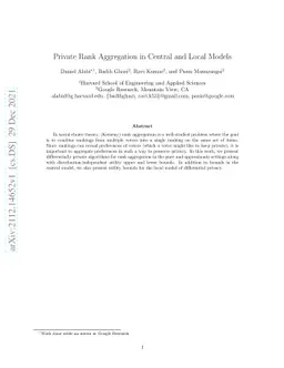 Private Rank Aggregation in Central and Local Models