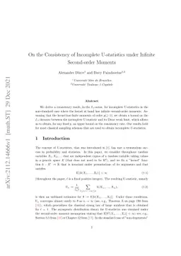 On the consistency of incomplete U-statistics under infinite
  second-order moments}