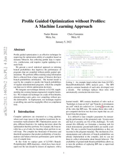 Profile Guided Optimization without Profiles: A Machine Learning
  Approach
