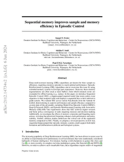 Sequential memory improves sample and memory efficiency in Episodic
  Control