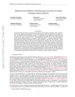 Disentanglement and Generalization Under Correlation Shifts