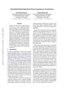 Materialized Knowledge Bases from Commonsense Transformers