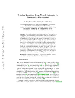 Training Quantized Deep Neural Networks via Cooperative Coevolution