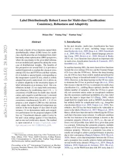 Label Distributionally Robust Losses for Multi-class Classification:
  Consistency, Robustness and Adaptivity