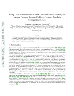 Strong Local Nondeterminism and Exact Modulus of Continuity for
  Isotropic Gaussian Random Fields on Compact Two-Point Homogeneous Spaces