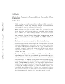 A Unified and Constructive Framework for the Universality of Neural
  Networks