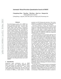 Automatic Mixed-Precision Quantization Search of BERT