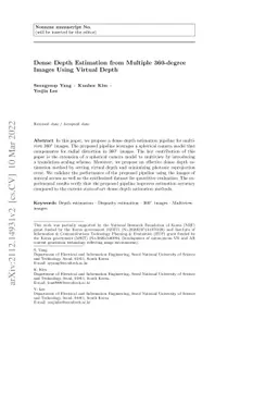 Dense Depth Estimation from Multiple 360-degree Images Using Virtual
  Depth