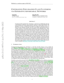 Contrastive Fine-grained Class Clustering via Generative Adversarial
  Networks