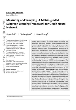 Measuring and Sampling: A Metric-guided Subgraph Learning Framework for
  Graph Neural Network