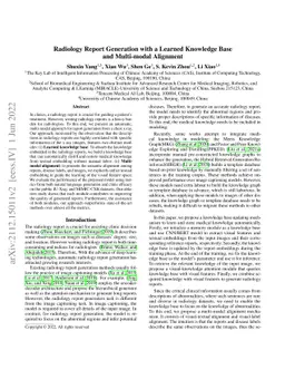 Radiology Report Generation with a Learned Knowledge Base and
  Multi-modal Alignment