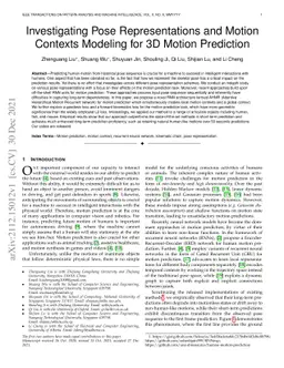Investigating Pose Representations and Motion Contexts Modeling for 3D
  Motion Prediction