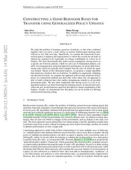 Constructing a Good Behavior Basis for Transfer using Generalized Policy
  Updates