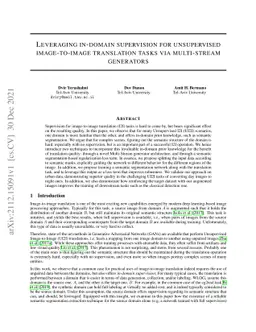 Leveraging in-domain supervision for unsupervised image-to-image
  translation tasks via multi-stream generators
