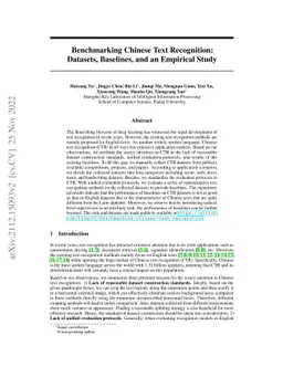 Benchmarking Chinese Text Recognition: Datasets, Baselines, and an
  Empirical Study