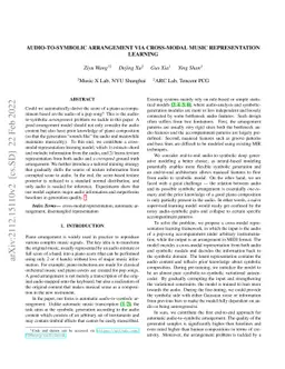 Audio-to-symbolic Arrangement via Cross-modal Music Representation
  Learning