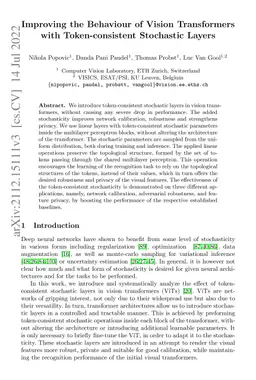 Improving the Behaviour of Vision Transformers with Token-consistent
  Stochastic Layers