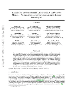 Resource-Efficient Deep Learning: A Survey on Model-, Arithmetic-, and
  Implementation-Level Techniques