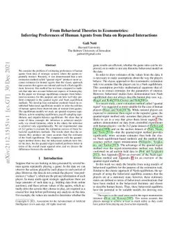 From Behavioral Theories to Econometrics: Inferring Preferences of Human
  Agents from Data on Repeated Interactions