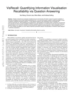 VisRecall: Quantifying Information Visualisation Recallability via
  Question Answering