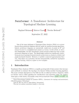 Persformer: A Transformer Architecture for Topological Machine Learning