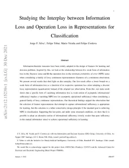Studying the Interplay between Information Loss and Operation Loss in
  Representations for Classification
