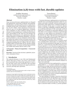 Elimination (a,b)-trees with fast, durable updates
