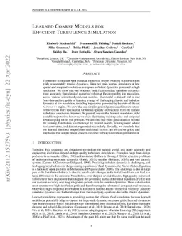 Learned Coarse Models for Efficient Turbulence Simulation