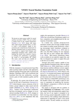 ViNMT: Neural Machine Translation Toolkit