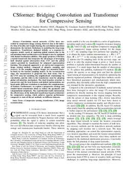 CSformer: Bridging Convolution and Transformer for Compressive Sensing