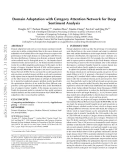 Domain Adaptation with Category Attention Network for Deep Sentiment
  Analysis